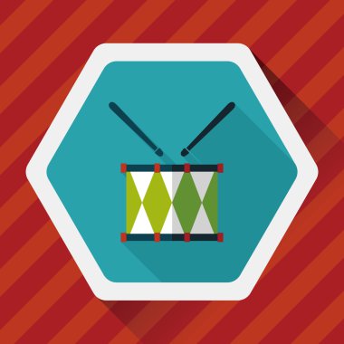 Uzun Gölge, eps10 davul düz simgesi