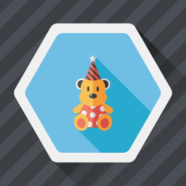 Uzun Gölge, eps10 ile Doğum oyuncak ayı düz simgesi