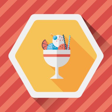 Uzun Gölge, eps10 dondurma düz simgesi