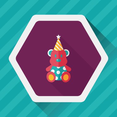 Uzun Gölge, eps10 ile Doğum oyuncak ayı düz simgesi