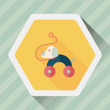 oyuncak köpek uzun gölge, eps 10 düz simgesiyle