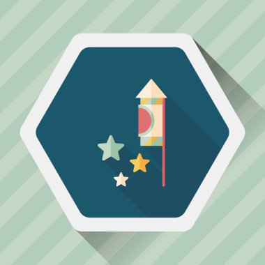 Uzun Gölge, eps10 fişek düz simgesi