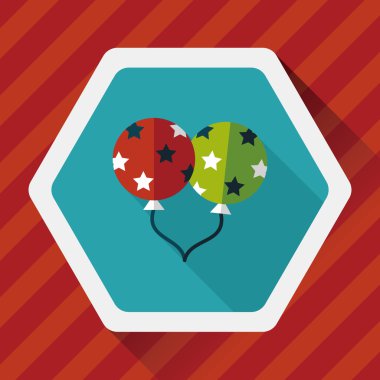 Balonlar düz simgesi ile uzun gölge, eps10