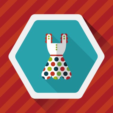 kadın elbise düz simgesi ile uzun gölge, eps10