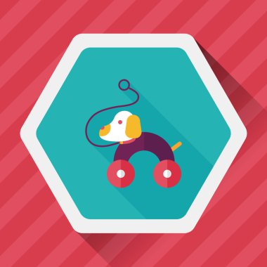 oyuncak köpek uzun gölge, eps 10 düz simgesiyle