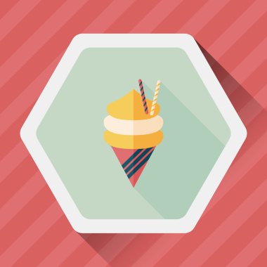 Uzun Gölge, eps10 dondurma düz simgesi