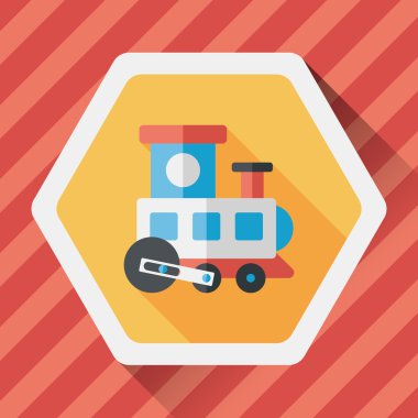 Tren oyuncak uzun gölge, eps 10 düz simgesiyle