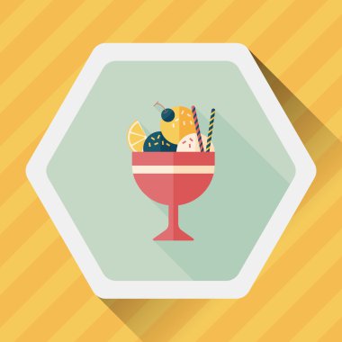 Uzun Gölge, eps10 dondurma düz simgesi