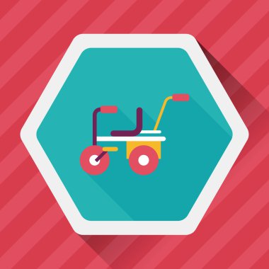 Çocuk bisikleti uzun gölge, eps10 düz simgesiyle