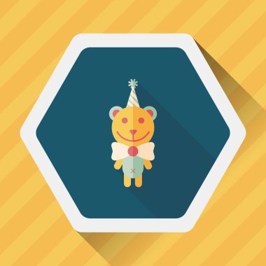 Uzun Gölge, eps10 ile Doğum oyuncak ayı düz simgesi