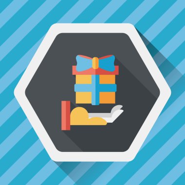 Uzun Gölge, eps10 hediye düz simgesi