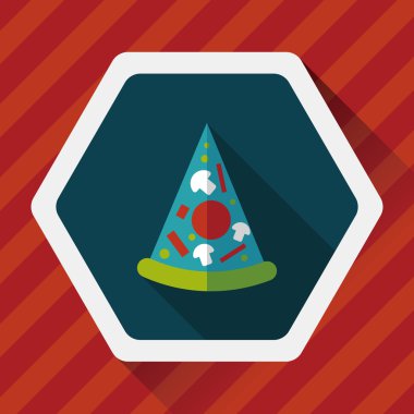 Uzun Gölge, eps10 pizza düz simgesi