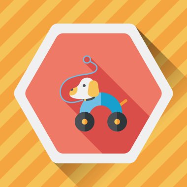 oyuncak köpek uzun gölge, eps 10 düz simgesiyle