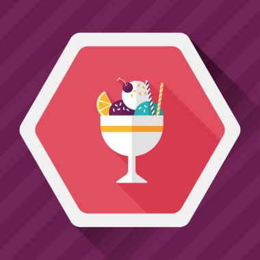 Uzun Gölge, eps10 dondurma düz simgesi