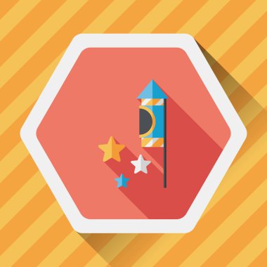 Uzun Gölge, eps10 fişek düz simgesi