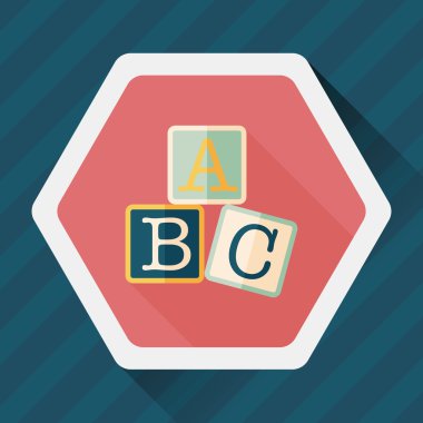 Uzun Gölge, eps10 ile ABC blokları düz simgesi