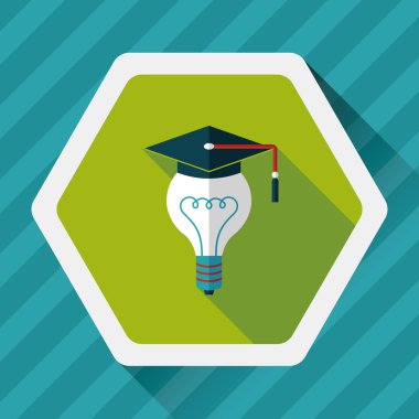 ampul uzun gölge, eps10 düz simgesi