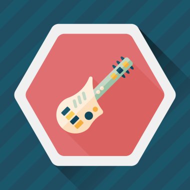 gitar oyuncak uzun gölge, eps10 düz simgesiyle