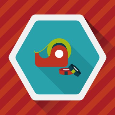 yapışkan bant düz simgesi ile uzun gölge, eps10