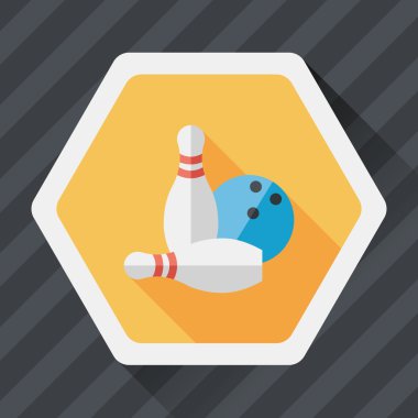 Uzun Gölge, eps10 bowling oyun düz simgesiyle