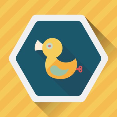 Uzun Gölge, eps 10 düz simge oyuncak ördek