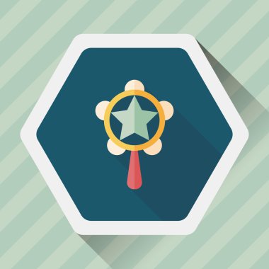 Bebek çıngırağı düz simgesi ile uzun gölge, eps10