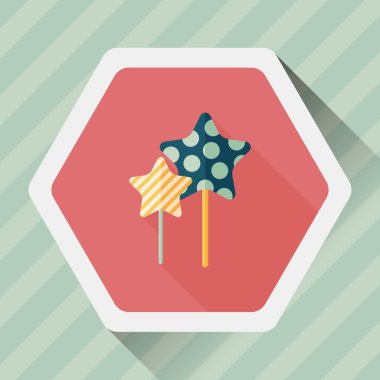 tatlı ve şekerleme simgesi ile uzun gölge, eps 10 daire