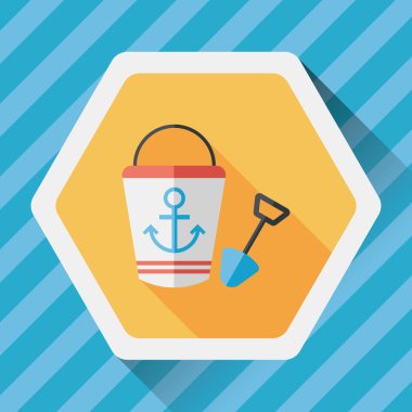 Uzun Gölge, eps10 ile kum düz simgesi için oyuncaklar