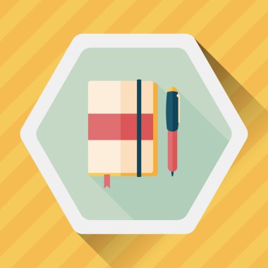 Uzun Gölge, eps10 ile dizüstü düz simgesi