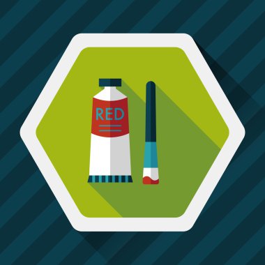 Uzun Gölge, eps 10 ile boya fırçası düz simgesi