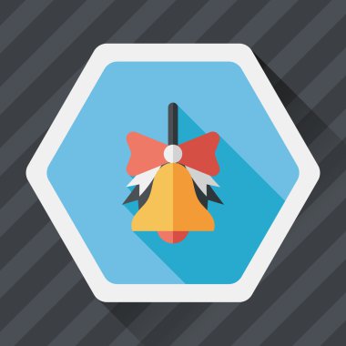 okul zili uzun gölge, eps10 düz simgesiyle