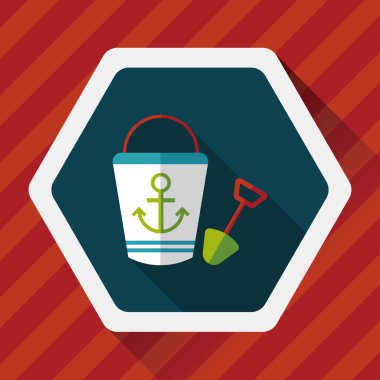 Uzun Gölge, eps10 ile kum düz simgesi için oyuncaklar