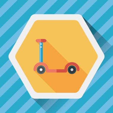 Scooter uzun gölge, eps10 düz simgesiyle