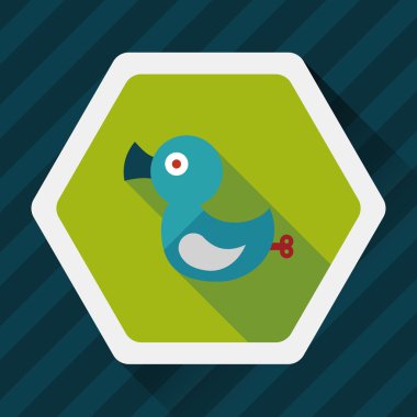 Uzun Gölge, eps 10 düz simge oyuncak ördek