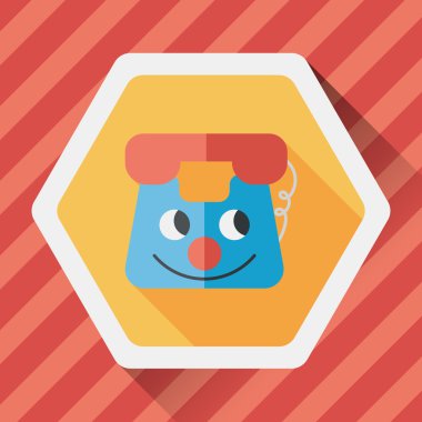 oyuncak telefon düz simgesi ile uzun gölge, eps10