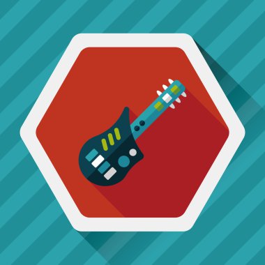 gitar oyuncak uzun gölge, eps10 düz simgesiyle