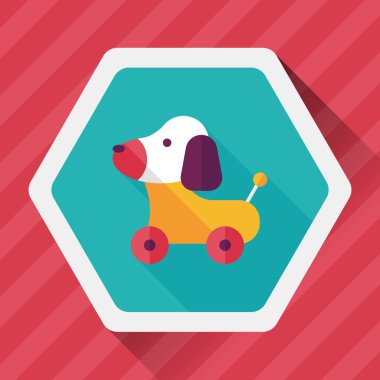 oyuncak köpek uzun gölge, eps 10 düz simgesiyle