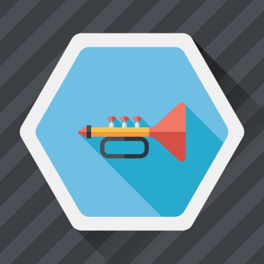 Uzun Gölge, eps10 trompet veya boynuzu düz simgesi