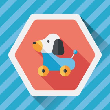 oyuncak köpek uzun gölge, eps 10 düz simgesiyle