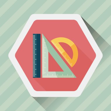 Cetvel uzun gölge, eps10 düz simgesi