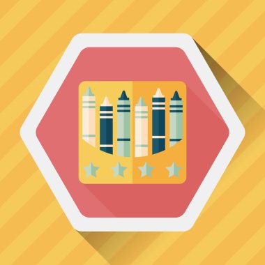 boya kalemi ile uzun gölge, eps10 düz simgesi