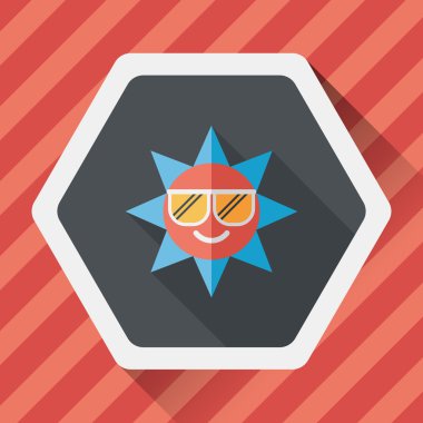 Uzun Gölge, eps10 güneş düz simgesiyle