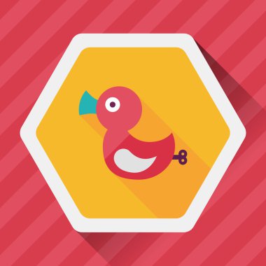 Uzun Gölge, eps 10 düz simge oyuncak ördek