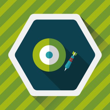 Dart hedef düz simgesi ile uzun gölge, eps10