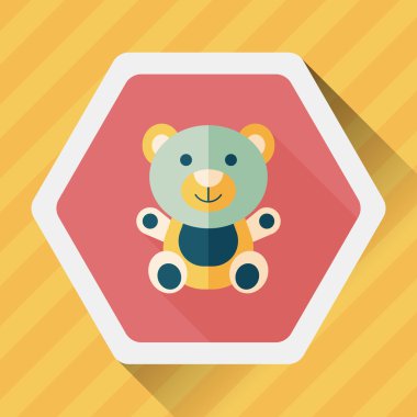 oyuncak ayı uzun gölge, eps 10 düz simgesi