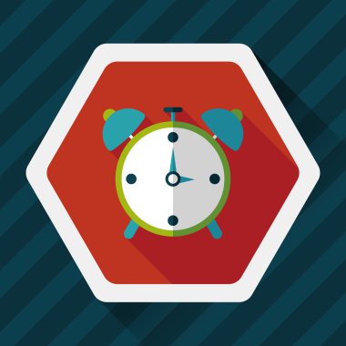 Uzun Gölge, eps10 çalar saat düz simgesi