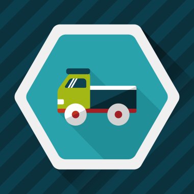 kamyon uzun gölge, eps10 düz simgesi