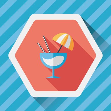 Uzun Gölge, eps10 ile kokteyl düz simgesi