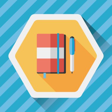 Uzun Gölge, eps10 ile dizüstü düz simgesi