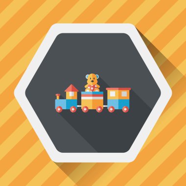 Tren oyuncak uzun gölge, eps 10 düz simgesiyle